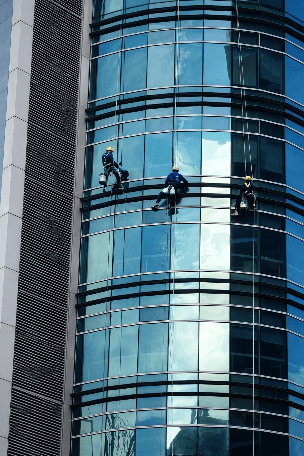 Rope access team at work