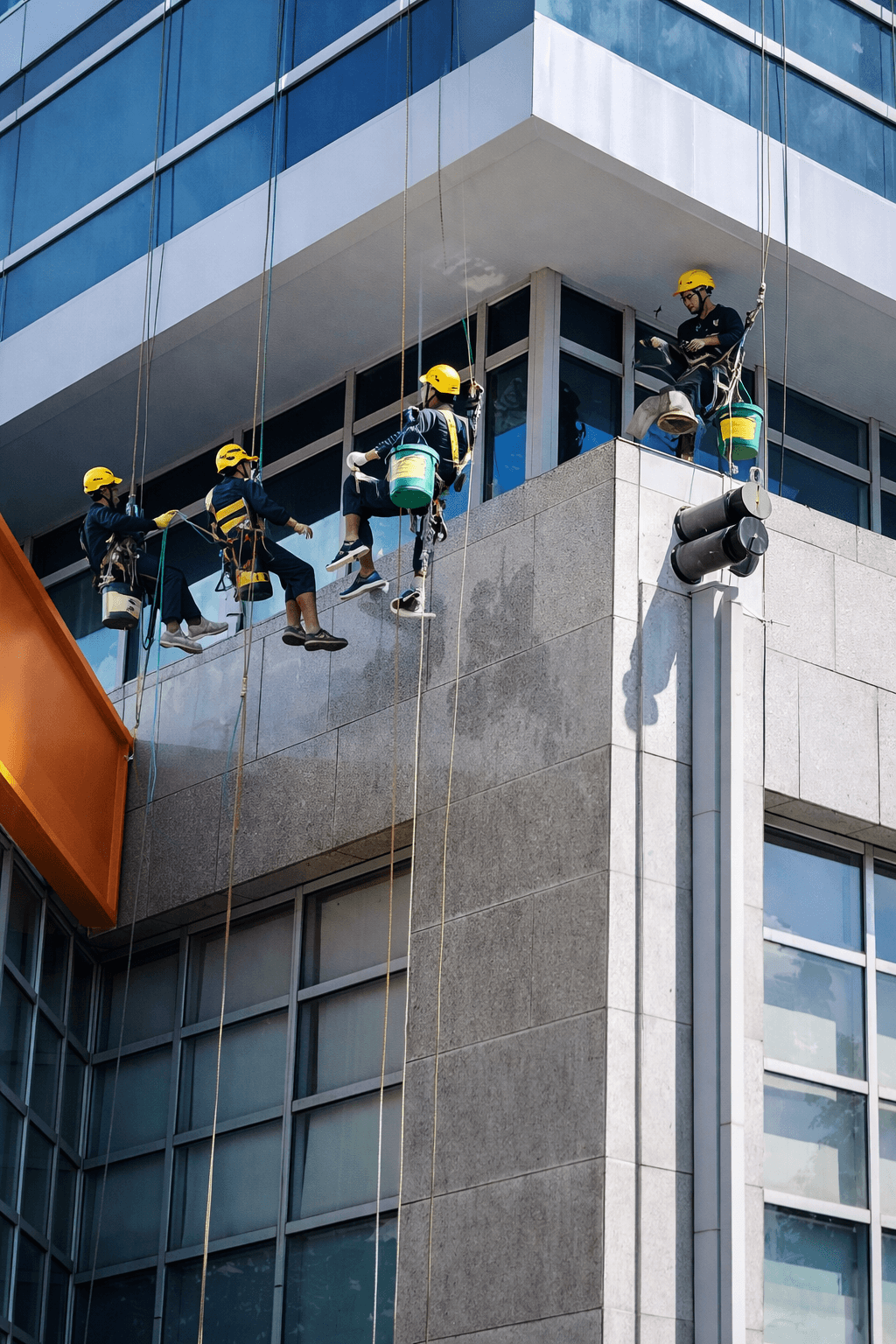 Rope access team at work